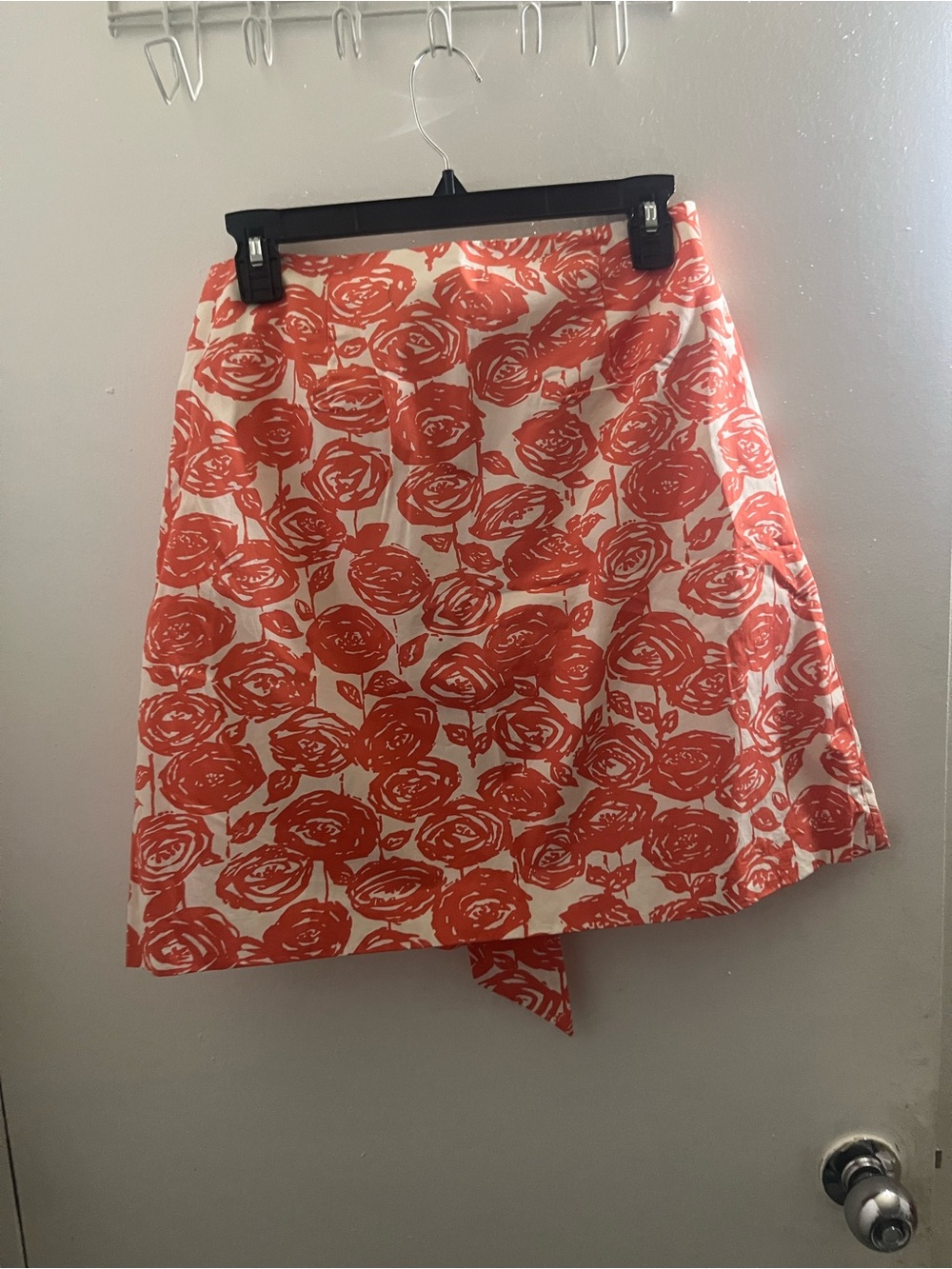 J.Crew Floral Tie-Waist Circle Skirt in Orange and Cream - Picture 2 of 7